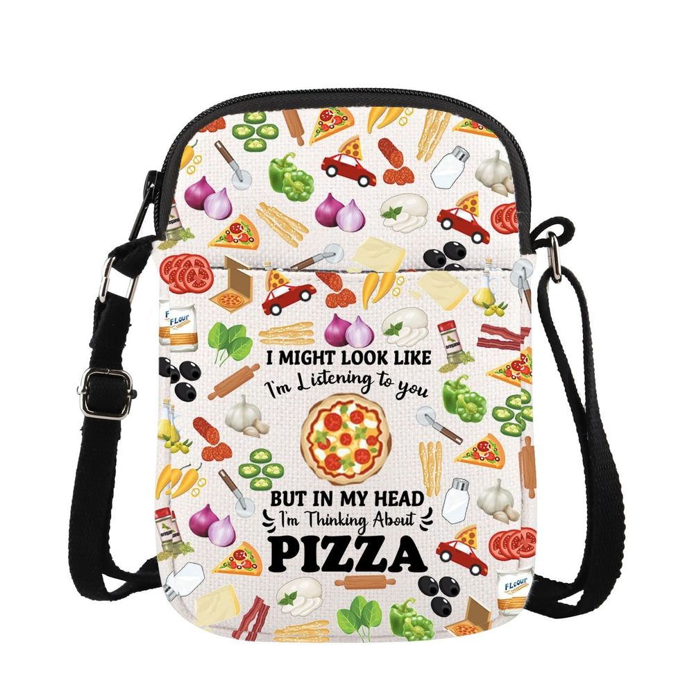 Pizza Themed Crossbody Bag Pizza Lover Gift Food Foodie Gift Yellow Food Gift :